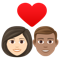 Couple with Heart- Woman- Man- Light Skin Tone- Medium Skin Tone emoji on Emojione